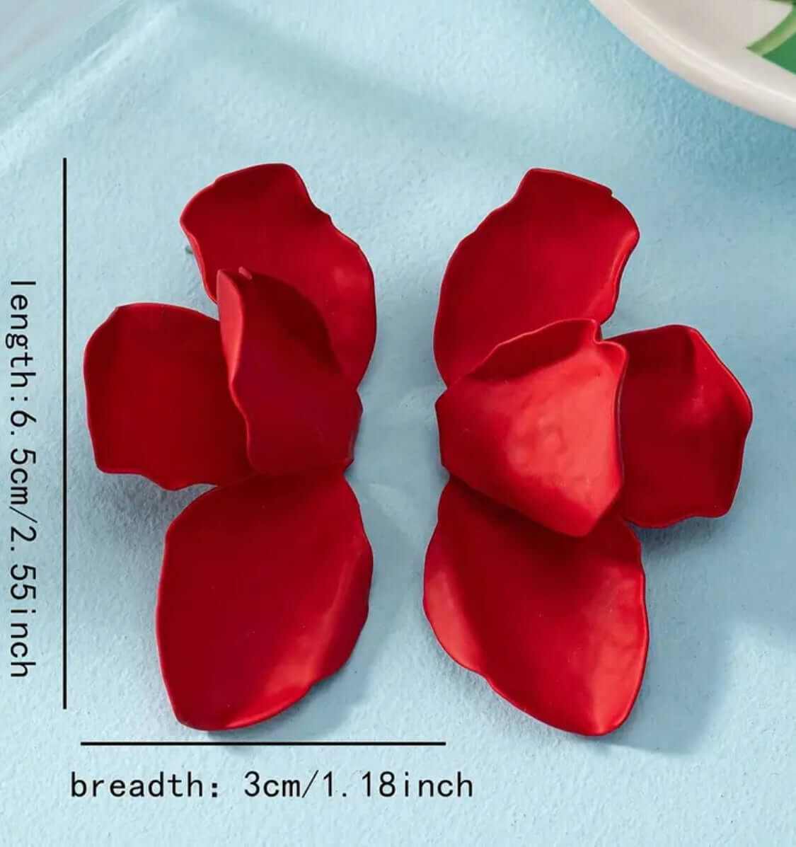 Scarlet petal bloom earrings