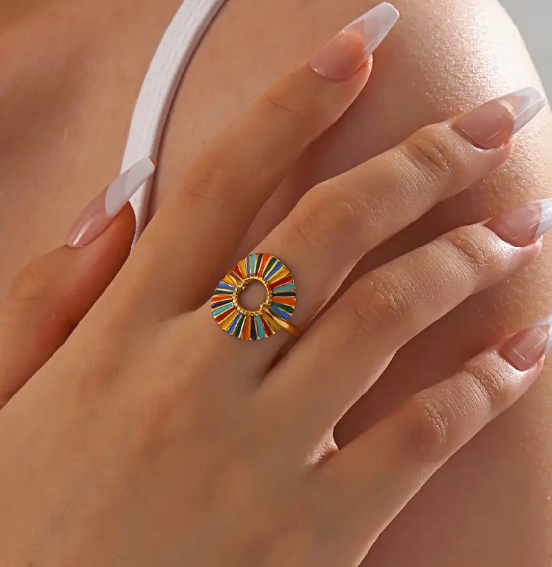 Aurora Radiance Adjustable Ring